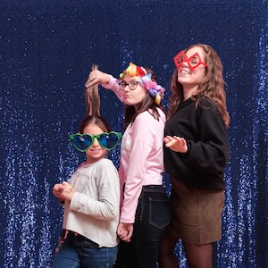 Navy Blue Sequin Curtain